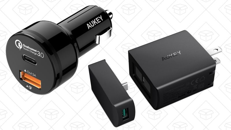 Aukey USB-C/QC 3.0 Car Charger, $13 with code AUK4USBC | Aukey USB-C Wall Charger with Power Delivery, $22 with code AUK5USBC